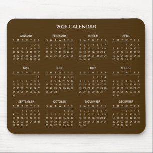 De Ratón Calendario 2026 Simple pero Elegante   Alfombrilla