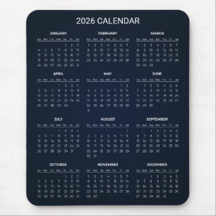 De Ratón Calendario 2026 Simple pero Elegante Alfombrilla