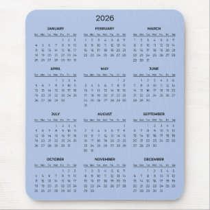 De Ratón Calendario 2026 Simple pero Elegante Alfombrilla