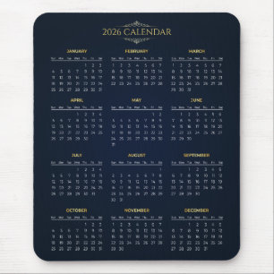 De Ratón Calendario 2026 Simple pero Elegante Alfombrilla