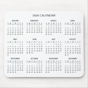 De Ratón Calendario 2026 Simple pero Elegante Alfombrilla