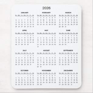 De Ratón Calendario 2026 Simple pero Elegante   Alfombrilla