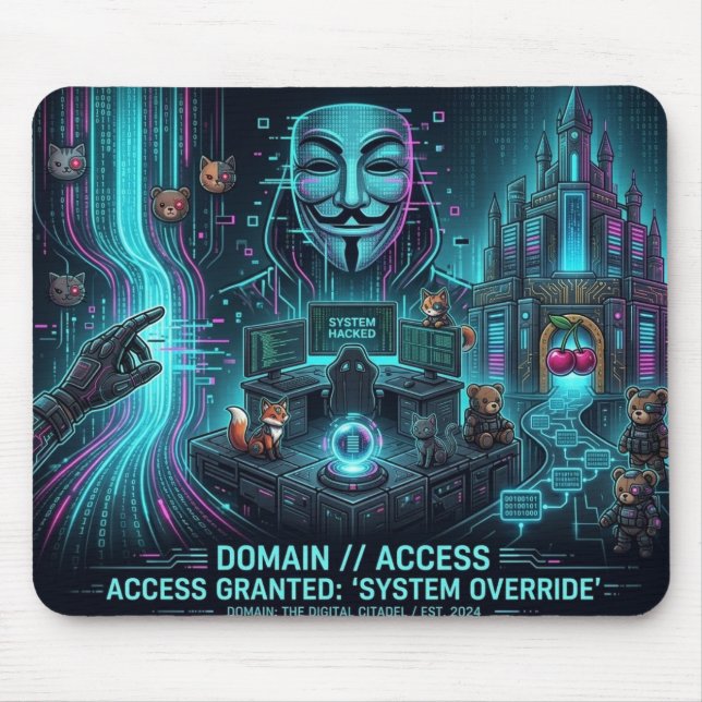 De Ratón Cyber Hacker Vibes – Alfombrilla para ratón🖤 (Frente)