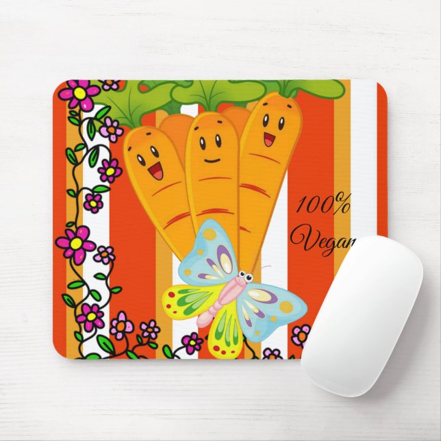 De Ratón Zanahoria Mariposa Stripe Mouse Pad! Alfombrilla d (Con ratón)