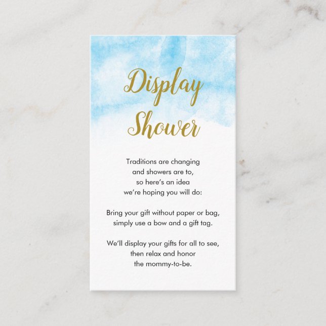 De Recepción Azul acuático | Mostrar tarjeta Baby Shower (Anverso)