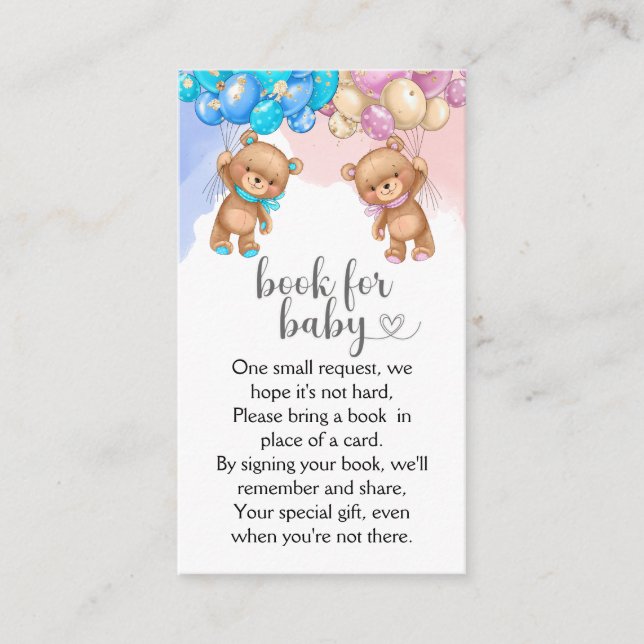 De Recepción Bear Books para la Tarjeta para el Bebé (Anverso)