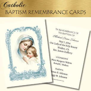 De Recepción Bebé católico Baptismo Recuerden Tarjeta Santa