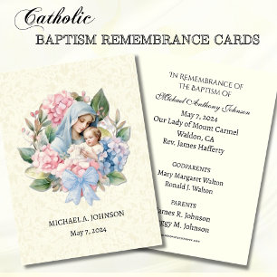 De Recepción Bebé católico Baptismo Recuerdo tarjeta sagrada