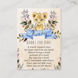 De Recepción bebé león cachorro libros azules para la tarjeta d