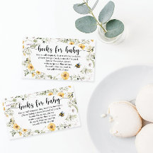 Bee Wildflowers Books para la tarjeta Baby Shower