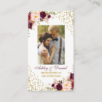 Boda Burgundy Photo Registry Insertar tarjeta GB