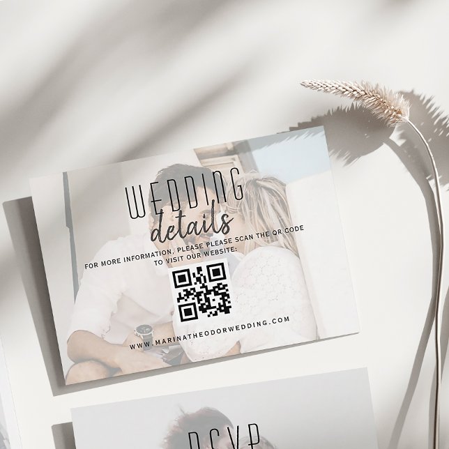 De Recepción Boda fotográfico moderno Detalles Tarjeta QR (Subido por el creador)
