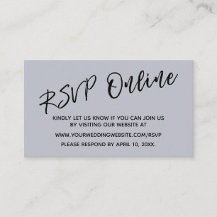 De Recepción Boda RSVP Online Tarjeta Azul Dusty Simple