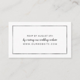 De Recepción Boda simple con marco plateado RSVP tarjeta en lín