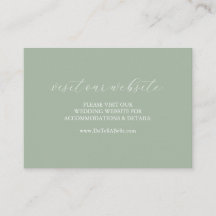 Boda Sitio Web Insertar Tarjeta Sage Guión Verde