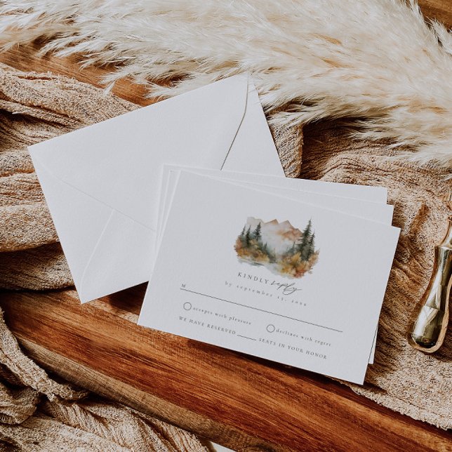 De Recepción Boho Mountain Wedding RSVP Insertar tarjeta (Subido por el creador)