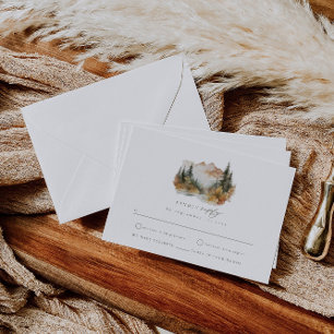De Recepción Boho Mountain Wedding RSVP Insertar tarjeta
