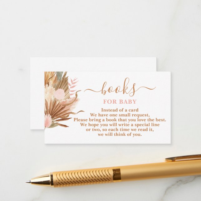 De Recepción Boho Terracotta Books para la tarjeta del bebé (Anverso/Reverso In Situ)