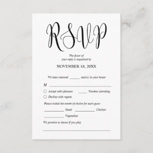 De Recepción Cena Boda moderna invita a tarjeta adjunta RSVP