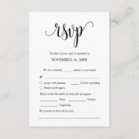 Cena Boda moderna invita a tarjeta adjunta RSVP