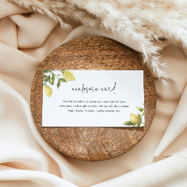 De Recepción CITRON Lemon Citrus Tarjeta Insertar Tarjeta 3.5"x