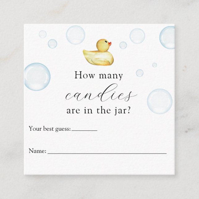 De Recepción ¿Cuántos están en la tarjeta Jar Shower Game Enclo (Anverso)