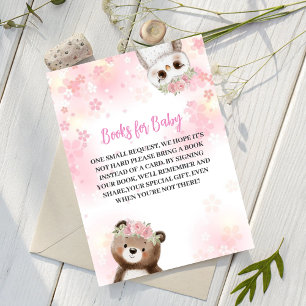 De Recepción Cute Floral Woodland Animales Libros para Tarjeta