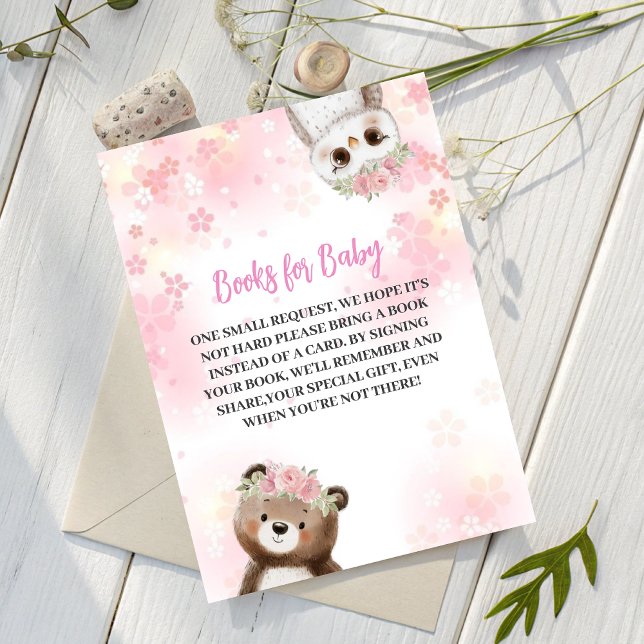 De Recepción Cute Floral Woodland Animales Libros para Tarjeta  (Subido por el creador)