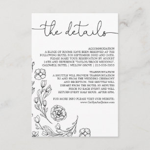 De Recepción Dainty Elegance Boda Detalles Insertar tarjeta