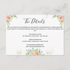 De Recepción Detalles del boda floral insertar tarjeta dorado r
