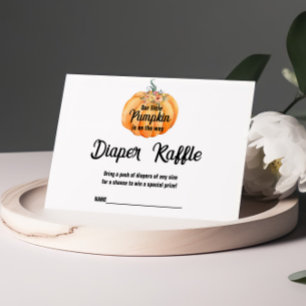 De Recepción Diaper Raffle Pequeña Calabaza Tarjeta Baby Shower