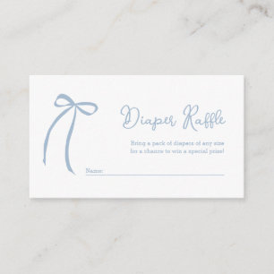 De Recepción Dusty Blue Bow Diaper Raffle Insertar Tarjeta