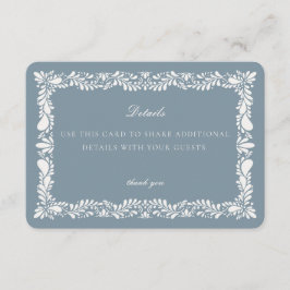 De Recepción Dusty Blue Talavera Tile Detalles Tarjeta Insertar