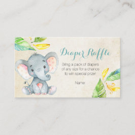 De Recepción Elefante Cute - Tarjeta Raffle Diaper