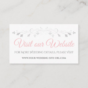 De Recepción Elegante Boda Rosa y Gris Visita Nuestra Tarjeta W