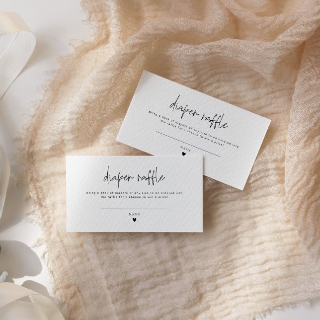 De Recepción Elegante caligrafía Diaper Raffle tarjeta Baby Sho (Subido por el creador)