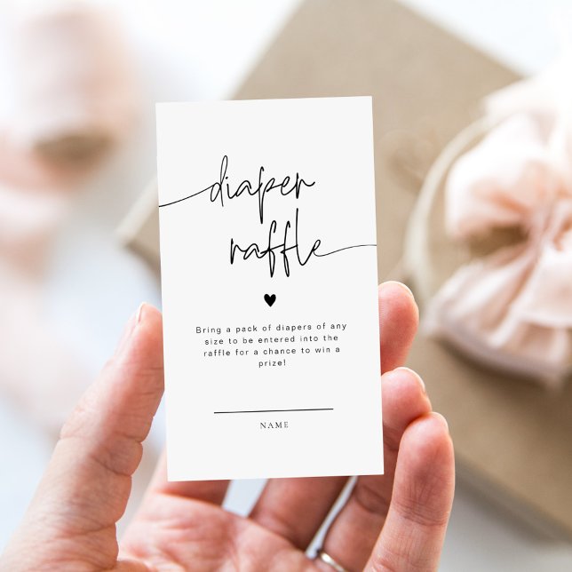 De Recepción Elegante caligrafía Diaper Raffle tarjeta Baby Sho (Subido por el creador)