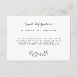 De Recepción Elegante Eucalyptus Boda Suite Insertar tarjeta