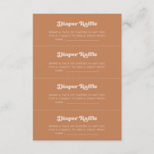 De Recepción Elegante retro Brown azúcar Diaper Raffle tarjeta