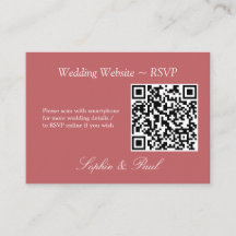 Elegante Rosa polvoriento Código QR rosa Tarjeta R