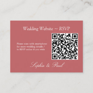 De Recepción Elegante Rosa polvoriento Código QR rosa Tarjeta R