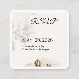 De Recepción Elegante Tarjeta RSVP Beige Magnolia clásica