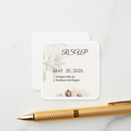 De Recepción Elegante Tarjeta RSVP Beige Magnolia clásica
