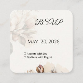 De Recepción Elegante Tarjeta RSVP Beige Magnolia clásica