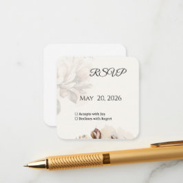 De Recepción Elegante Tarjeta RSVP Beige Magnolia clásica