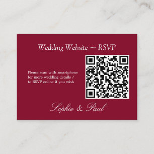 De Recepción Elegante tarjeta RSVP del sitio web del código QR 