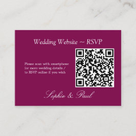 De Recepción Elegante tarjeta RSVP del sitio web del código QR 