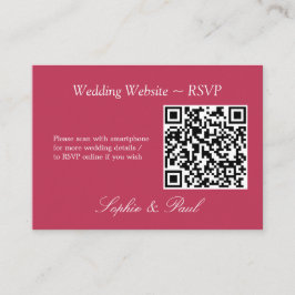 De Recepción Elegante tarjeta RSVP del sitio web del código QR 