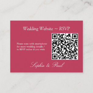 De Recepción Elegante tarjeta RSVP del sitio web del código QR