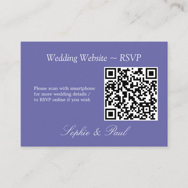De Recepción Elegante tarjeta RSVP del sitio web del código QR  (Anverso)
